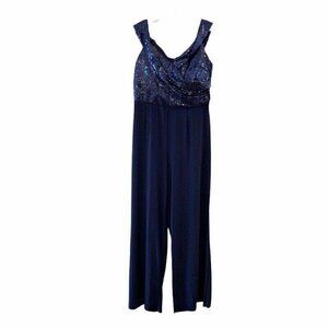 NEW Marina Off Shoulder Jumpsuit Romper Navy Blue 14